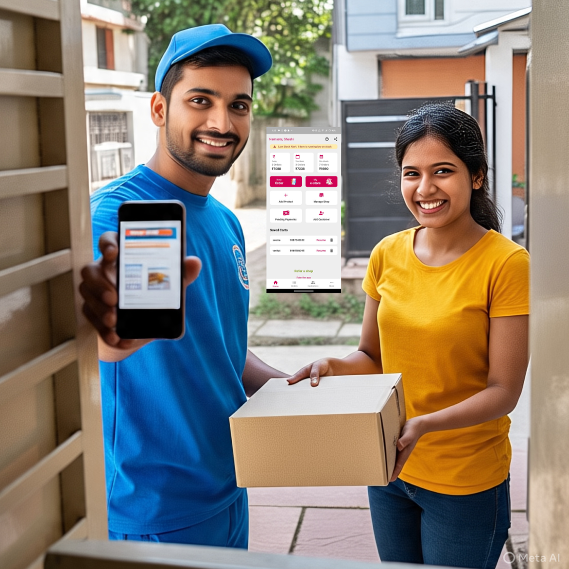 Indian store builder interface, drag and drop website builder, mobile responsive design, Indian products showcase