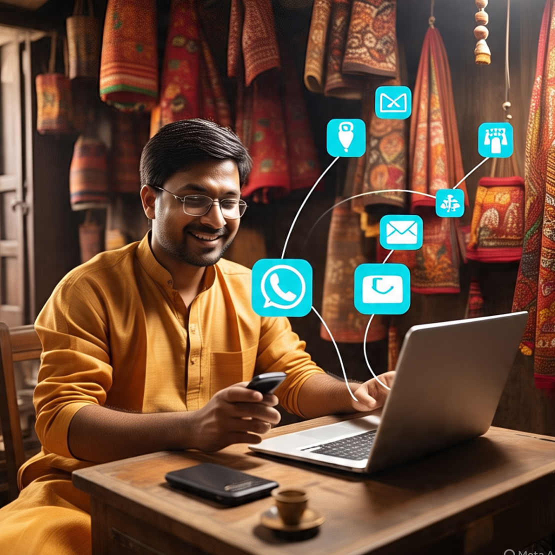 Indian store builder interface, drag and drop website builder, mobile responsive design, Indian products showcase
