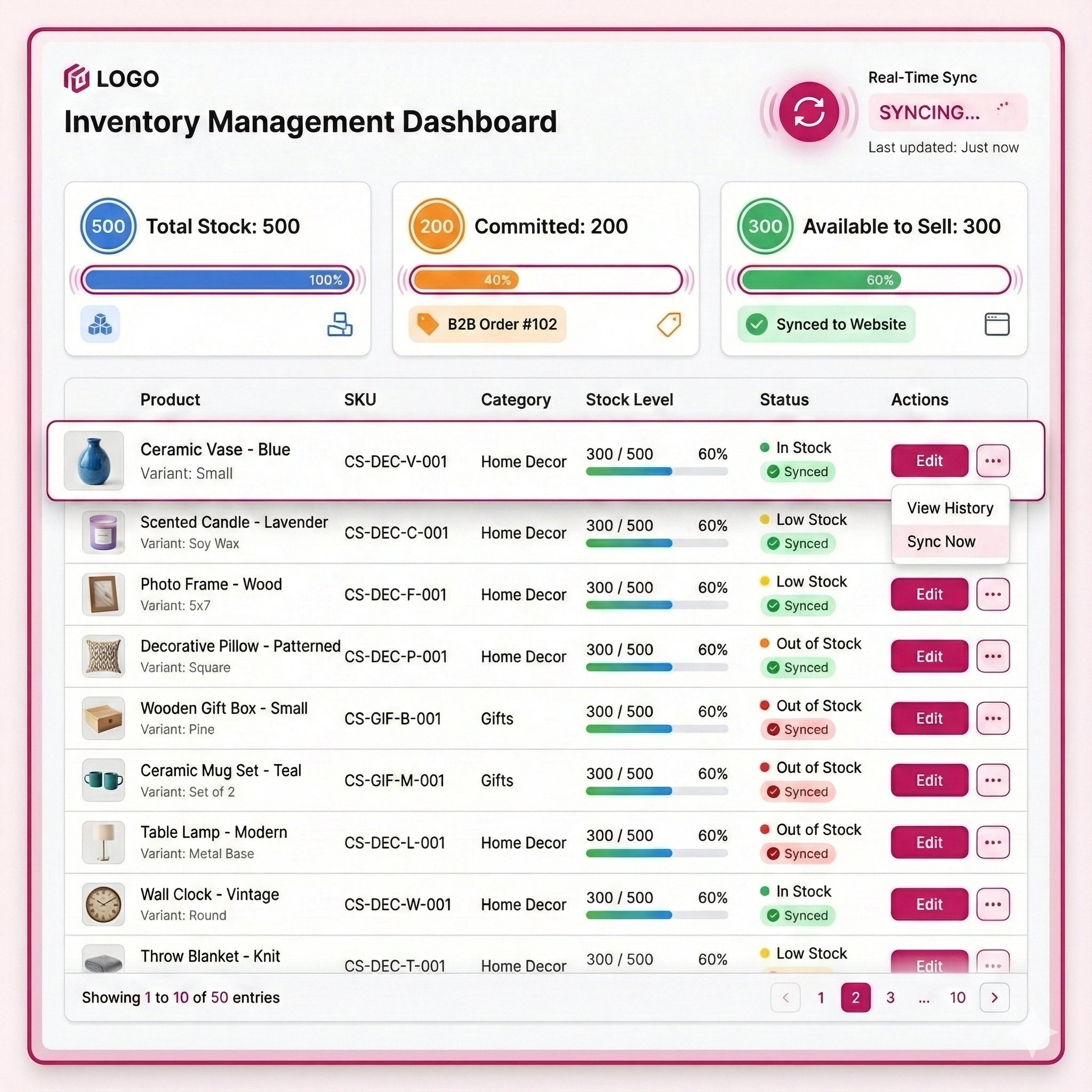 Real-Time Inventory Drawdown